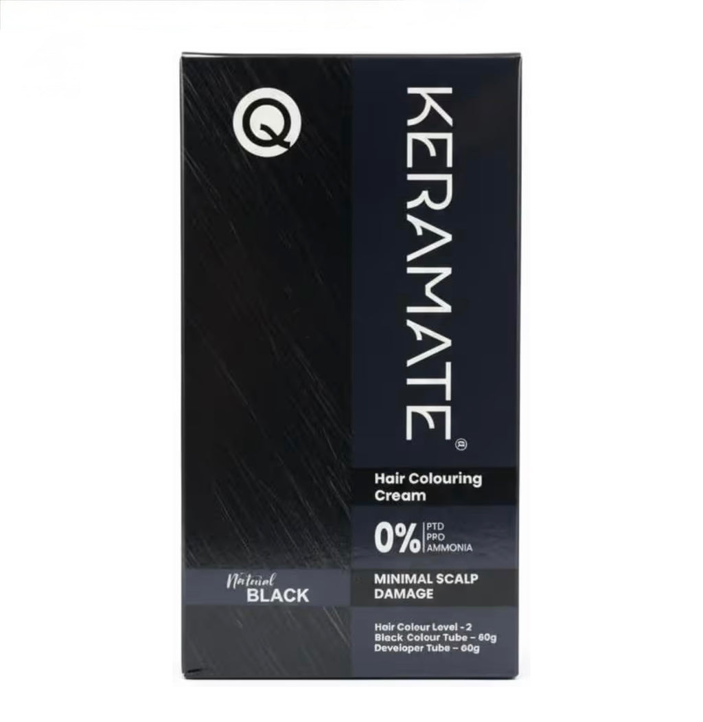 Keramate Hair Colouring Cream – Natural Black, 120g (60g + 60g)