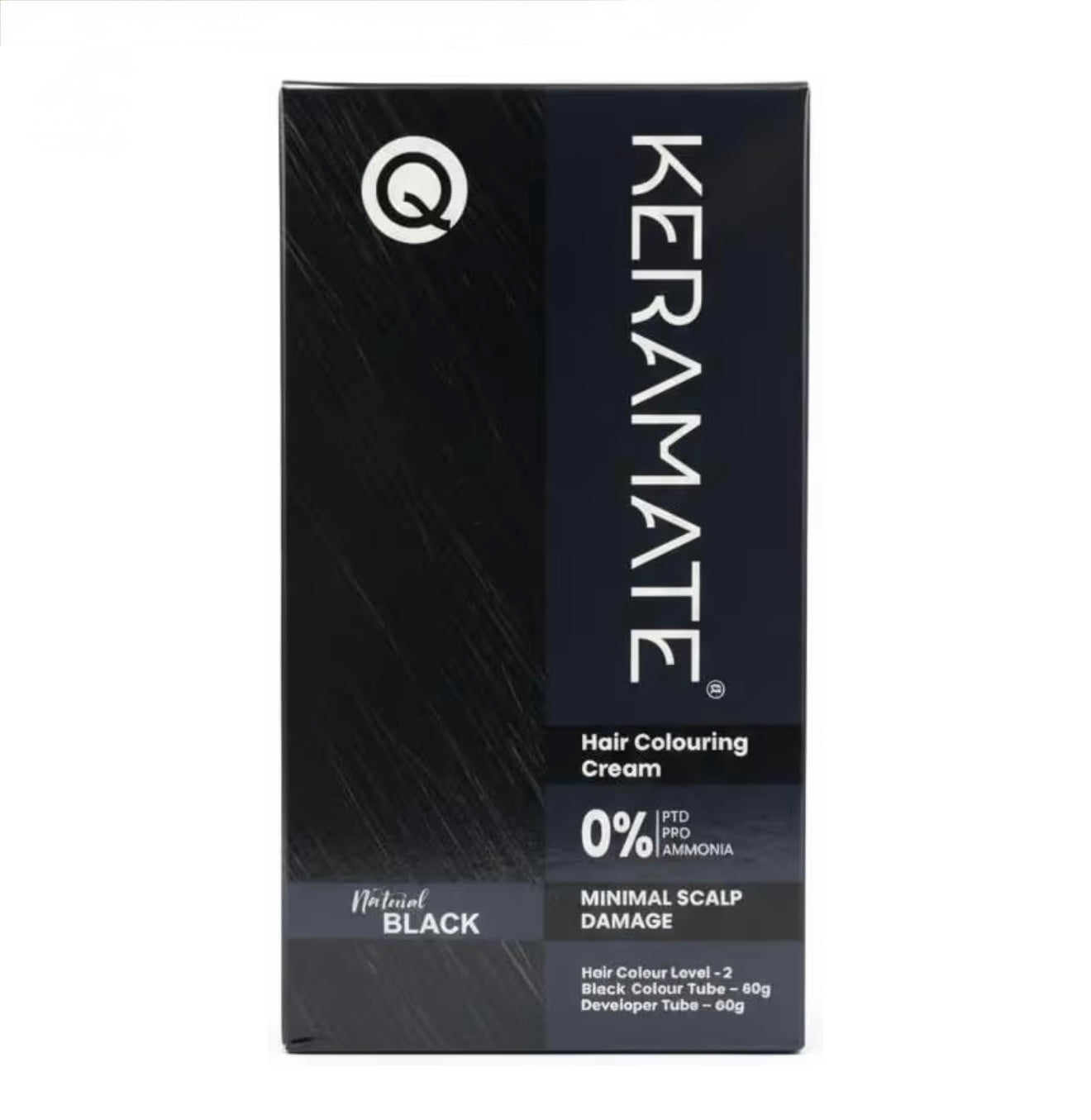 Keramate Hair Colouring Cream – Natural Black, 120g (60g + 60g)