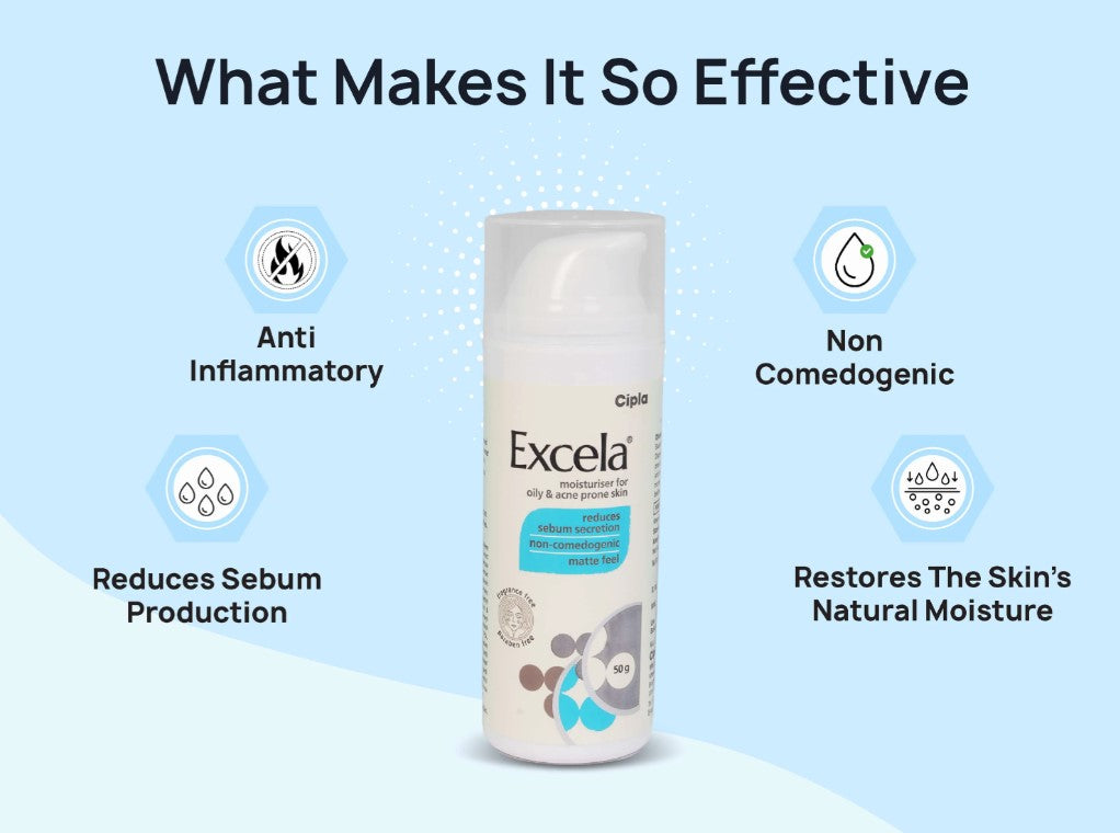 Excela Moisturiser for Oily & Acne Prone Skin 50 g
