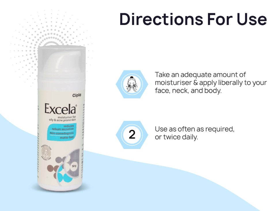 Excela Moisturiser for Oily & Acne Prone Skin 50 g