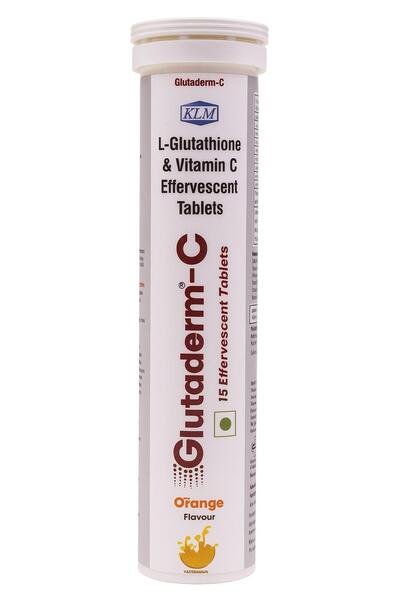 Glutaderm-C Effervescent Tablets (L-Glutathione & Vitamin C) - Orange Flavour