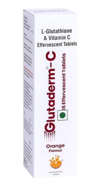 Glutaderm-C Effervescent Tablets (L-Glutathione & Vitamin C) - Orange Flavour