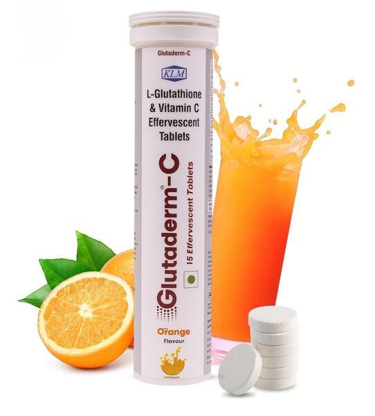 Glutaderm-C Effervescent Tablets (L-Glutathione & Vitamin C) - Orange Flavour