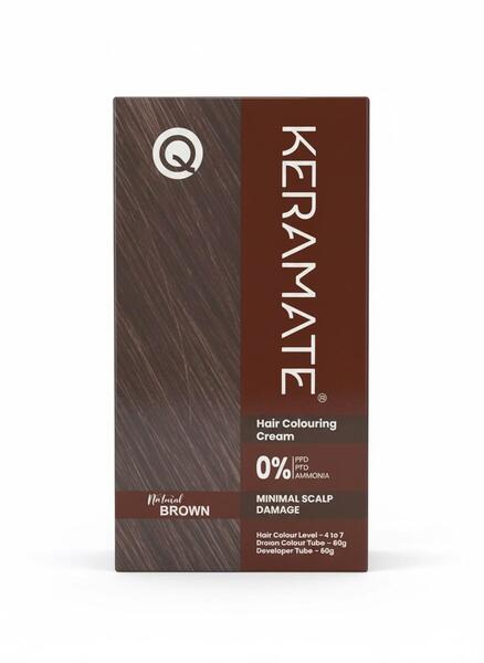 Keramate Hair Colouring Cream – Natural Brown, 120g (60g + 60g)