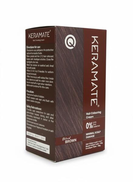 Keramate Hair Colouring Cream – Natural Brown, 120g (60g + 60g)